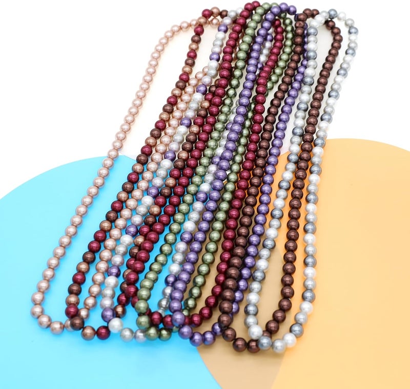 WEWE Pearl Choker Necklace for Women AAA+ Simulated Shell Pearl Necklace Strand Variety Of Colors 10mm Pearls Length 17 Inches - Image 4